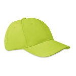 Gorra corporativa barata de 6 paneles con cierre de velcro ColorCap color verde lima segunda vista
