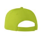 Gorra corporativa barata de 6 paneles con cierre de velcro ColorCap color verde lima cuarta vista