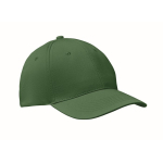 Gorra corporativa barata de 6 paneles con cierre de velcro ColorCap color verde oscuro