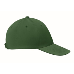 Gorra corporativa barata de 6 paneles con cierre de velcro ColorCap color verde oscuro sexta vista