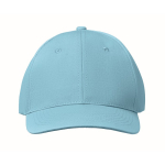 Gorra corporativa barata de 6 paneles con cierre de velcro ColorCap color azul claro cuarta vista