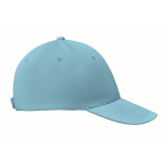 Gorra corporativa barata de 6 paneles con cierre de velcro ColorCap color azul claro sexta vista