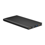 Batería externa personalizada en aluminio de 8.000 mAh Powercard Extra color negro