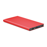Batería externa personalizada en aluminio de 8.000 mAh Powercard Extra color rojo
