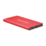 Batería externa personalizada en aluminio de 8.000 mAh Powercard Extra color rojo vista principal