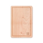 Tabla de cortar publicitaria de gran tamaño con logo Granchef color madera vista principal tercera vista