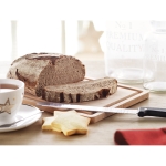 Tabla de cortar publicitaria de gran tamaño con logo Granchef color madera vista bodegón