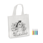 Bolsa non-woven para colorear con rotuladores 80 g/m2 Color Fun color blanco vista de impresión