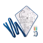 Cometa promocional para colorear con 4 rotuladores Imagine color azul vista de impresión