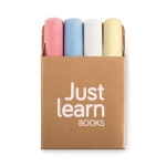 Caja de 4 tizas de colores gruesas en caja para regalar Picasso color beige segunda vista principal