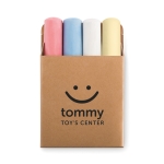 Caja de 4 tizas de colores gruesas en caja para regalar Picasso color beige tercera vista principal