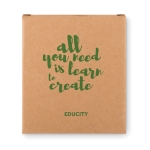 Caja de 4 tizas de colores gruesas en caja para regalar Picasso color beige vista principal