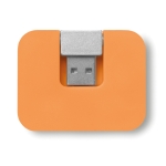 Hub personalizado barato de plástico con 4 puertos USB Cuadrado color naranja tercera vista