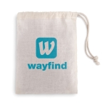 Rompecabezas publicitario de madera en bolsa de algodón Cubus color madera segunda vista principal