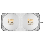 Elegante parasol personalizado para el coche con funda Oase color plateado mate vista principal