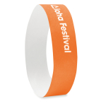 Pulseras Tyvek personalizadas de 19 mm color naranja vista principal segunda vista