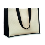 Bolsas publicitarias de yute y canvas con interior laminado Jute Beach color negro