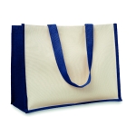 Bolsas publicitarias de yute y canvas con interior laminado Jute Beach color azul