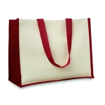 Bolsas publicitarias de yute y canvas con interior laminado Jute Beach color rojo
