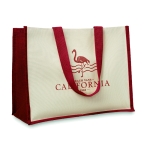 Bolsas publicitarias de yute y canvas con interior laminado Jute Beach color rojo vista principal