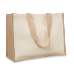 Bolsas publicitarias de yute y canvas con interior laminado Jute Beach color beige