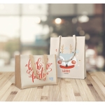 Bolsas publicitarias de yute y canvas con interior laminado Jute Beach color beige cuarta vista bodegón 2