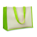 Bolsas publicitarias de yute y canvas con interior laminado Jute Beach color verde lima