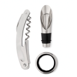 Set promocional de vino en forma de botella con 3 accesorios Malbec color negro tercera vista