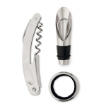 Set promocional de vino en forma de botella con 3 accesorios Malbec color negro cuarta vista