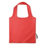 Bolsa de la compra publicitaria plegable de poliéster 210D Strawberry color rojo