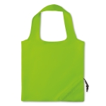 Bolsa de la compra publicitaria plegable de poliéster 210D Strawberry color verde lima