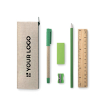 Set de estuche publicitario con 6 artículos para escritura Natura color beige vista de impresión