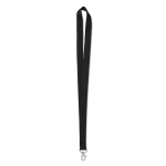 Lanyard personalizado barato de 2cm con cierre mosquetón BasicStyle color negro