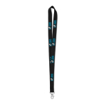 Lanyard personalizado barato de 2cm con cierre mosquetón BasicStyle color negro vista de impresión