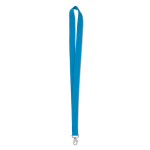 Lanyard personalizado barato de 2cm con cierre mosquetón BasicStyle color azul cian