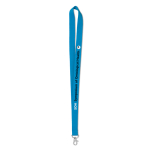Lanyard personalizado barato de 2cm con cierre mosquetón BasicStyle color azul cian vista principal