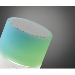 Altavoz para empresas circular Bluetooth con LED de 3 colores Disco color blanco vista fotografía