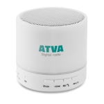 Altavoz para empresas circular Bluetooth con LED de 3 colores Disco color blanco vista principal