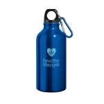 Botella de aluminio pequeña en colores brillantes 400ml Cruiser color azul imagen con logo