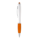Un boli táctil clásico con cuerpo de color blanco tinta azul Toptouch color naranja