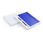 Libreta y boli en estuche de cartón A5 hojas lisas Set Regalo Colorlux color azul