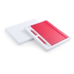 Libreta y boli en estuche de cartón A5 hojas lisas Set Regalo Colorlux color rojo