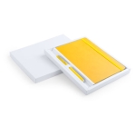 Libreta y boli en estuche de cartón A5 hojas lisas Set Regalo Colorlux color amarillo