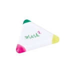 Marcador fluorescente con verde, fucsia y amarillo Triangle Green color blanco imagen con logo