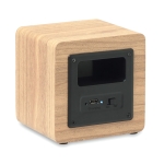 Altavoz promocional barato de madera con amplificador Eco Mini color madera cuarta vista