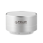 Elegante altavoz bluetooth para publicidad de aluminio AluSound color plateado mate segunda vista principal