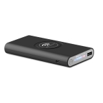 Powerbank de carga inalámbrica con acabado caucho de 8.000 mAh Wireless color negro