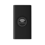 Powerbank de carga inalámbrica con acabado caucho de 8.000 mAh Wireless color negro tercera vista
