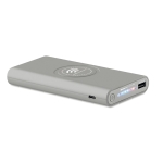 Powerbank de carga inalámbrica con acabado caucho de 8.000 mAh Wireless color gris