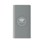 Powerbank de carga inalámbrica con acabado caucho de 8.000 mAh Wireless color gris segunda vista